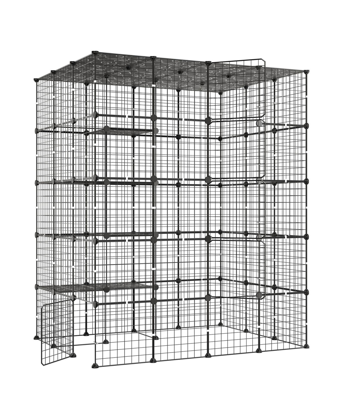 Hongge 5-Tier Diy Cat Playpen Enclosure Featuring 5 Locking Doors