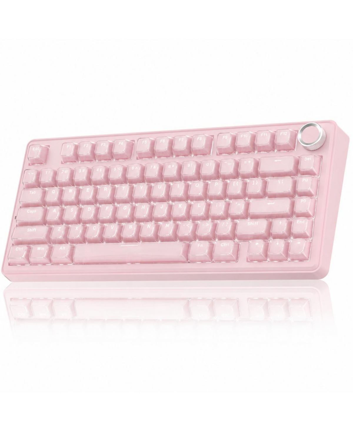 Lofree B75 Pro Wireless Mechanical Hot-Swappable Rgb Gaming Keyboard for Windows, Mac, iOS - Crystal-pink