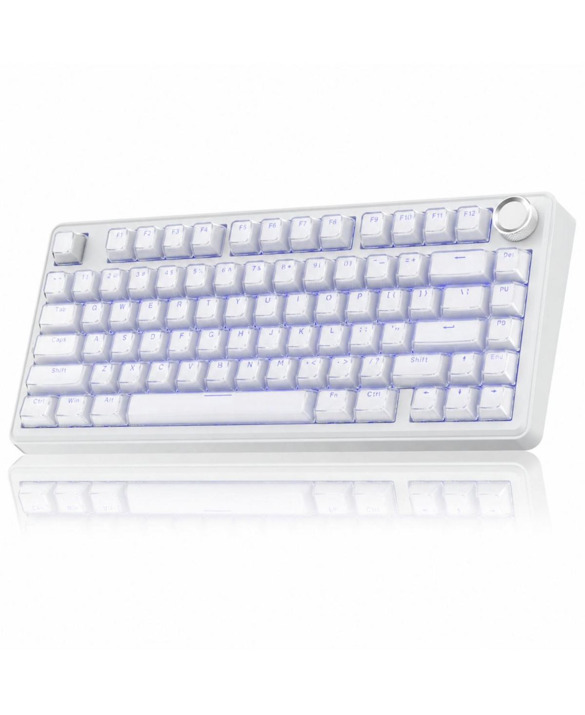 Lofree B75 Pro Wireless Mechanical Hot-Swappable Rgb Gaming Keyboard for Windows, Mac, iOS - Crystal-white