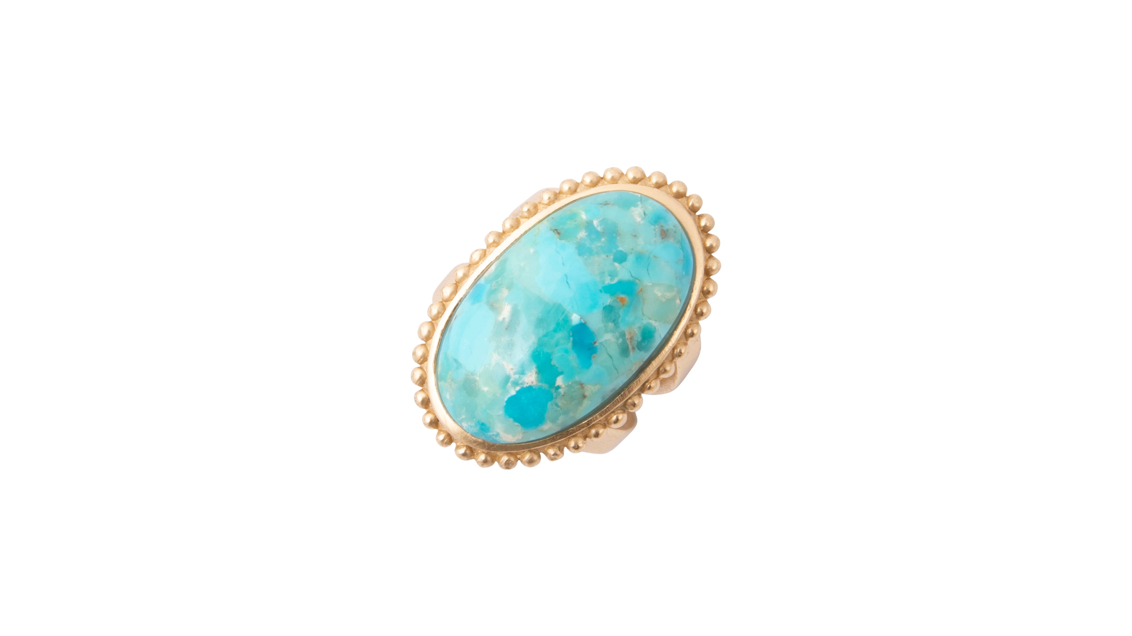 Barse Genuine Blue Turquoise Statement Open Ring