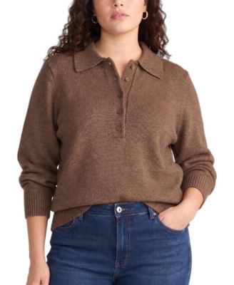 Plus Size Soft Spun Polo Sweater
