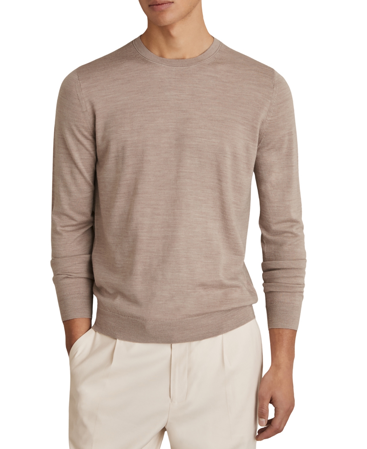 Reiss Men's Wessex Long-Sleeve Merino Wool Crew Neck Sweater