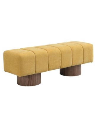 Upholstered Dining Bench with Chenille Fabric, No Assembly Required, End of Bed Seat and 300 LBS Capacity