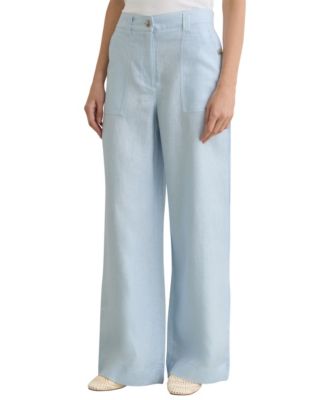 Petite Ashby High-Waisted Wide-Leg Linen Pants