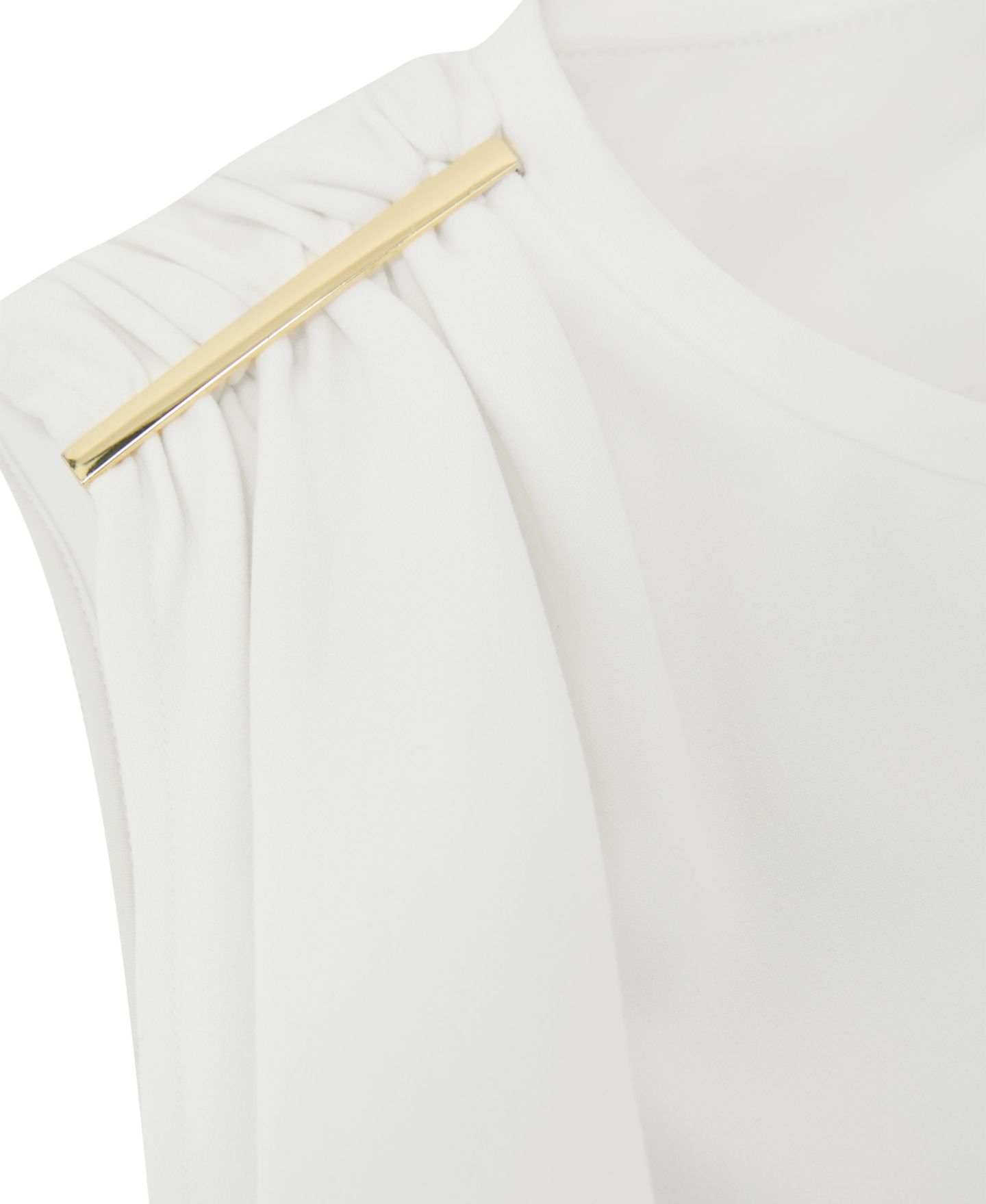 Женское платье REISS Bronte Sleeveless Crewneck Midi, цвет: Слоновая кость — фото 4