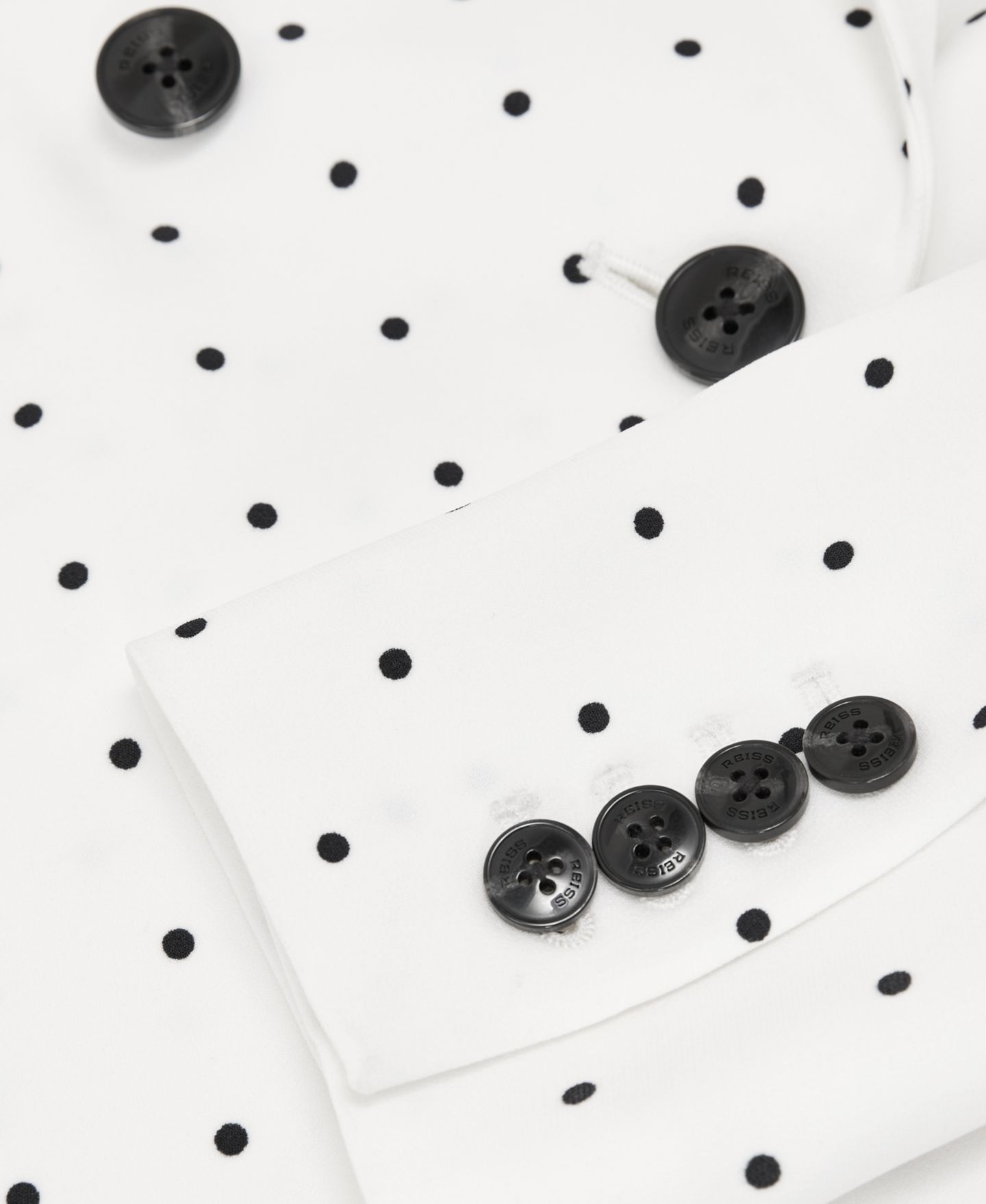 Женский пиджак REISS Beatrix Double-Breasted Padded-Shoulder Blazer, цвет: Whitenavy — фото 4