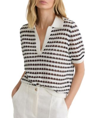 Women's Gemma Striped Knit Polo Shirt