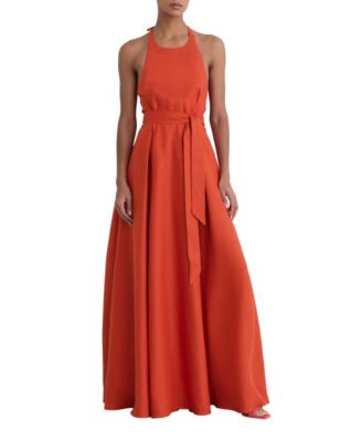 Women's Paules Open-Back Pleated Linen Dress
