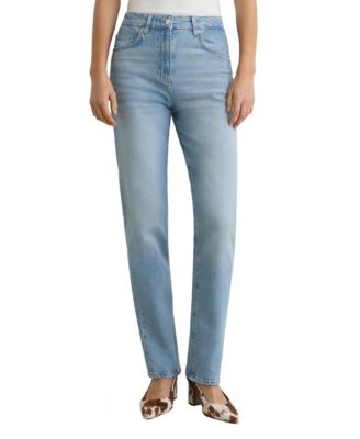 Petite Mid Rise Straight-Leg Jeans