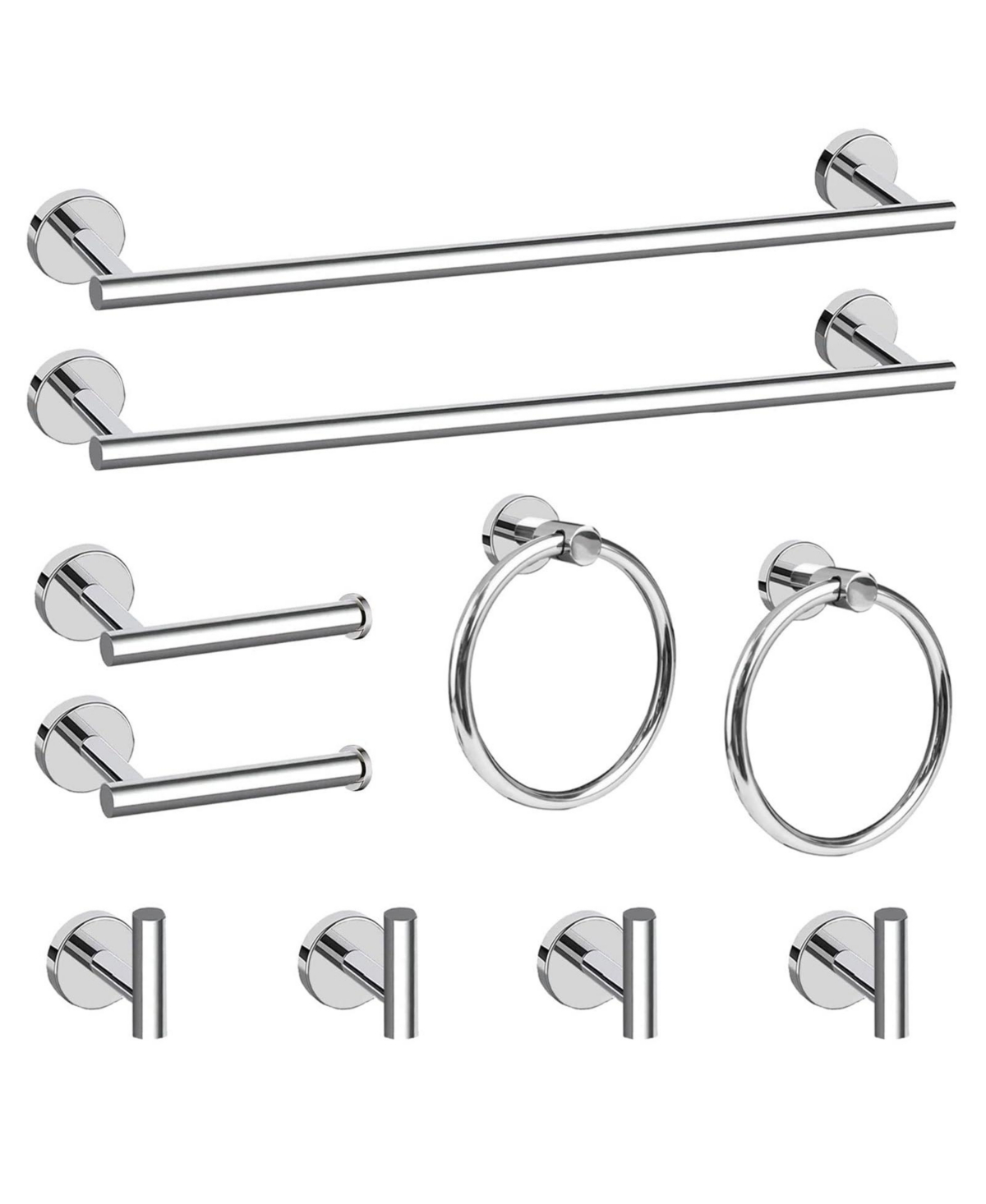Cyqbd 10 Piece 24" Bathroom Hardware Accessories Set Towel Bar - Chrome