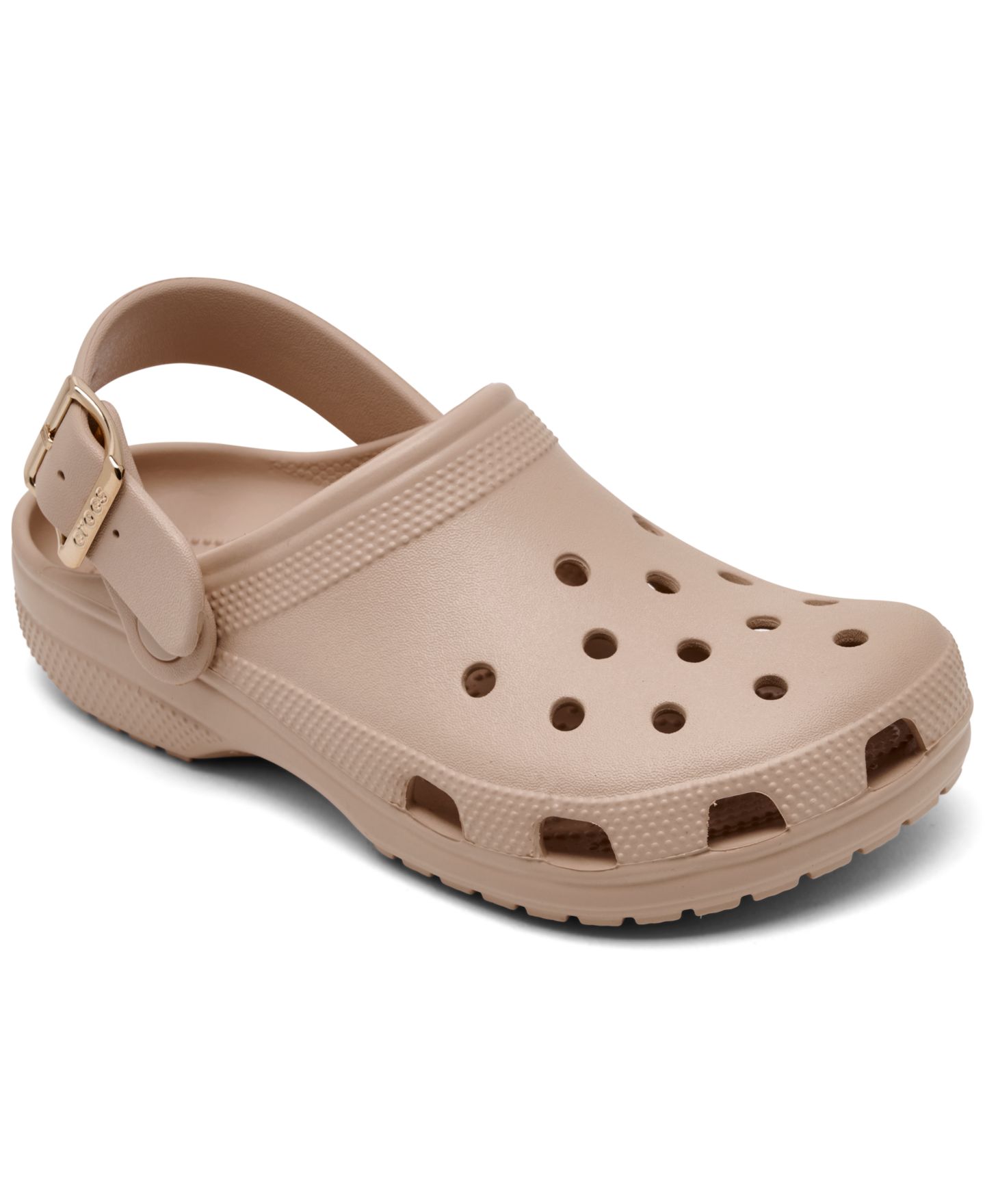 Женские сабо Crocs с металлической пряжкой и открытой пяткой, цвет: Пудровый — фото 1