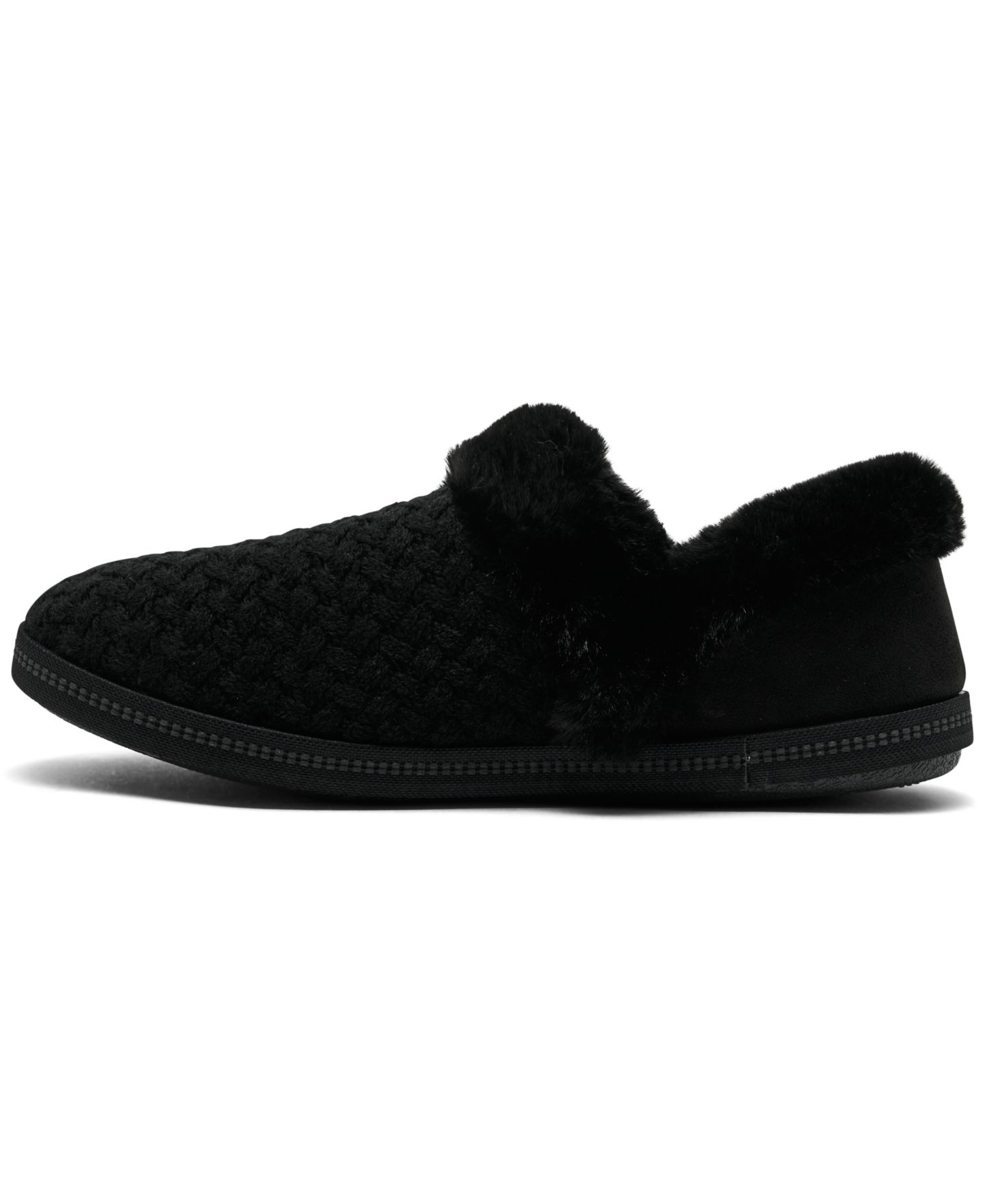 Женские замшевые тапочки-сабо Skechers Cozy Campfire-Frosty с пеной с эффектом памяти, цвет: Чёрный — фото 3