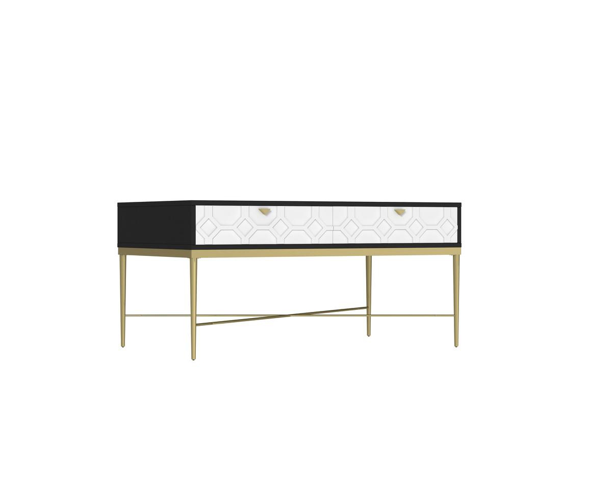 sumyeg Modern coffee table with 2 drawers storage for living room