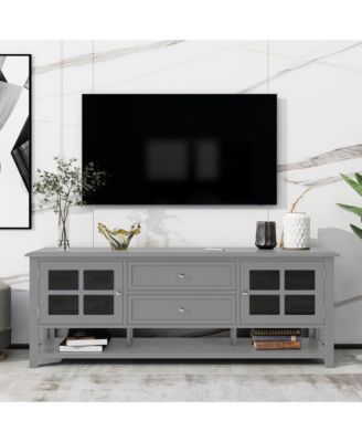 59.1 Inch Modern Soft Close TV Stand Magnetic Suction Media Console Fits 60 Inch TV