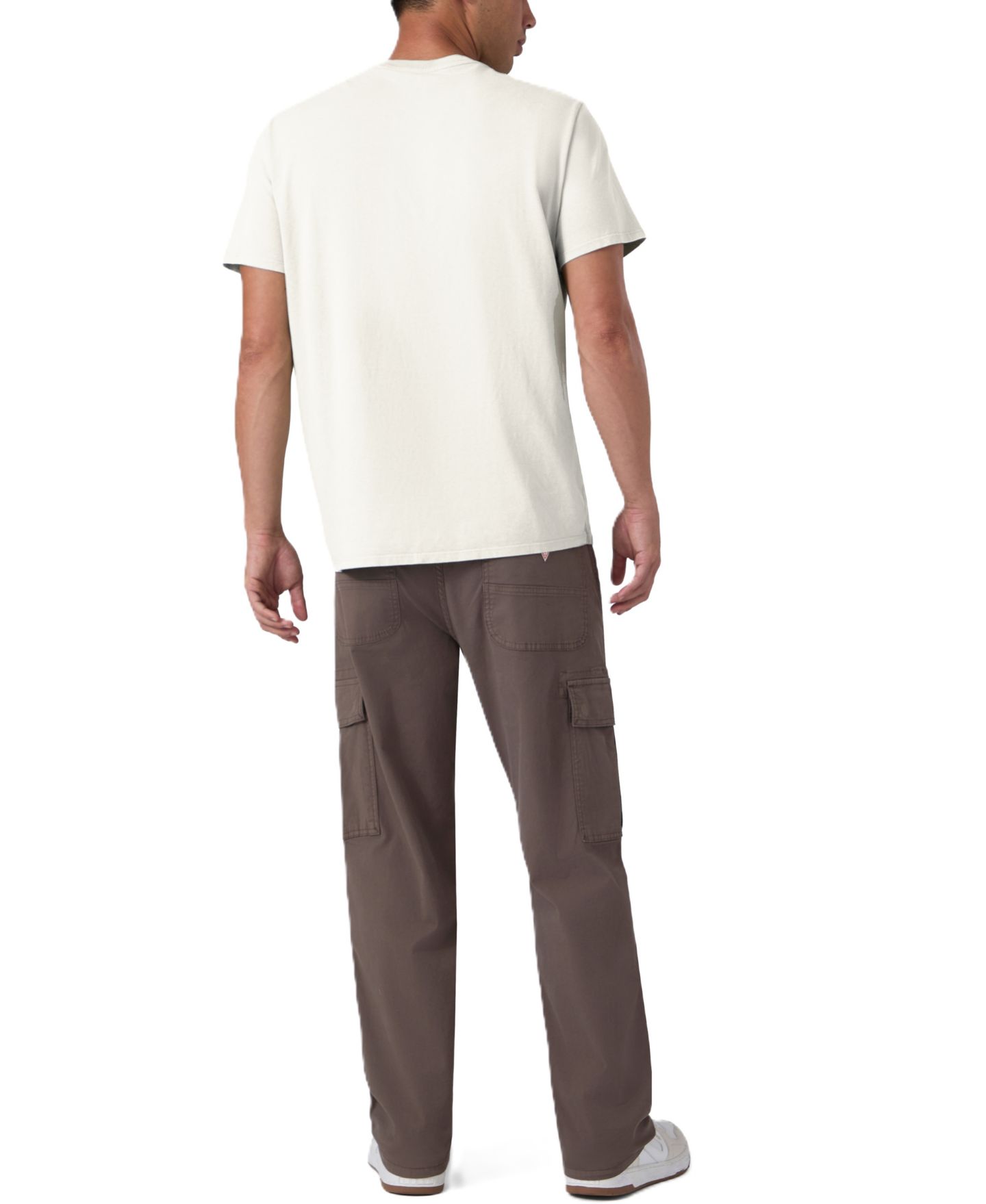 Мужская футболка GUESS Applique Logo Regular-Fit, цвет: Соляной белый — фото 5