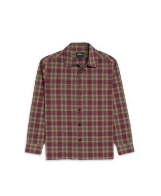 Men's Huntly West Point-Collar Regular-Fit Plaid Overshirt
