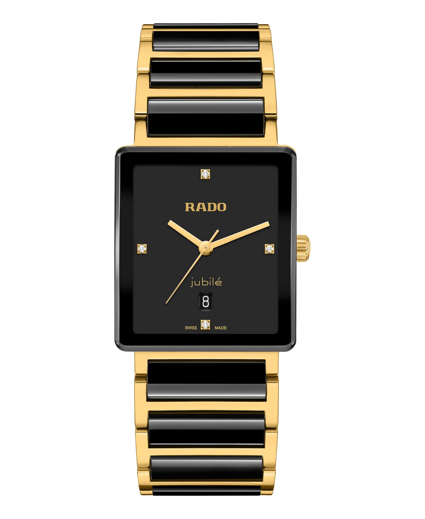 Мужские часы Rado Swiss Quartz Integral Diamonds Black Ceramic 31.5mm — фото 1