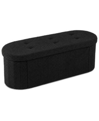 43in Folding Teddy Storage Ottoman Bench with Dividers for Living Room and Bedroom