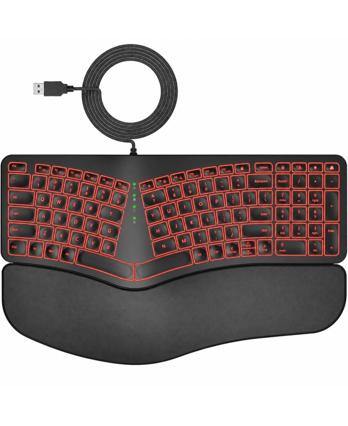 Lofree Split Ergonomic Wired Keyboard Cushioned Wrist Rest 7 Color Led Backlit