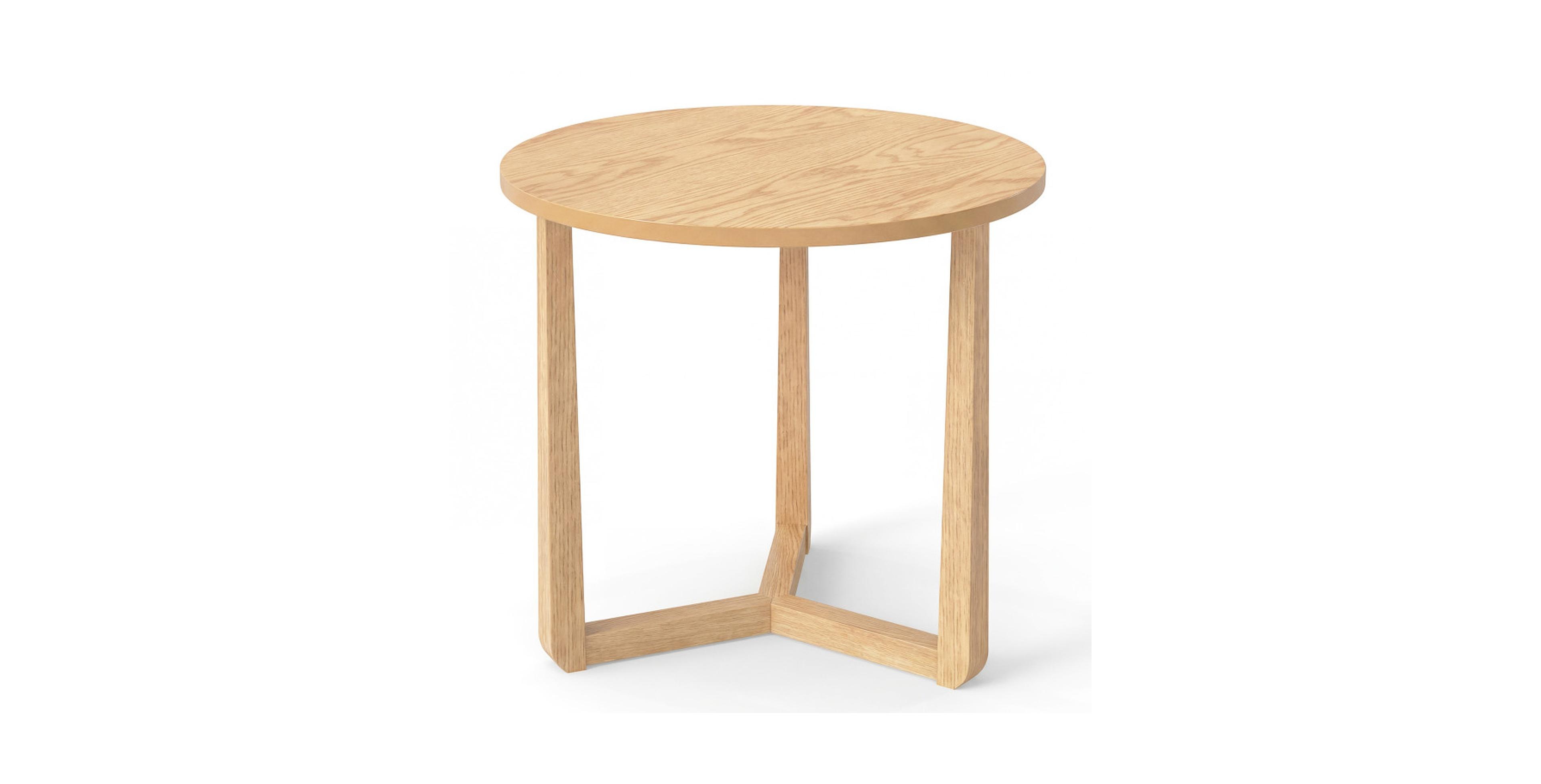 Gouun 22.5 in Round Farmhouse Side Table on Rubber Wood Legs