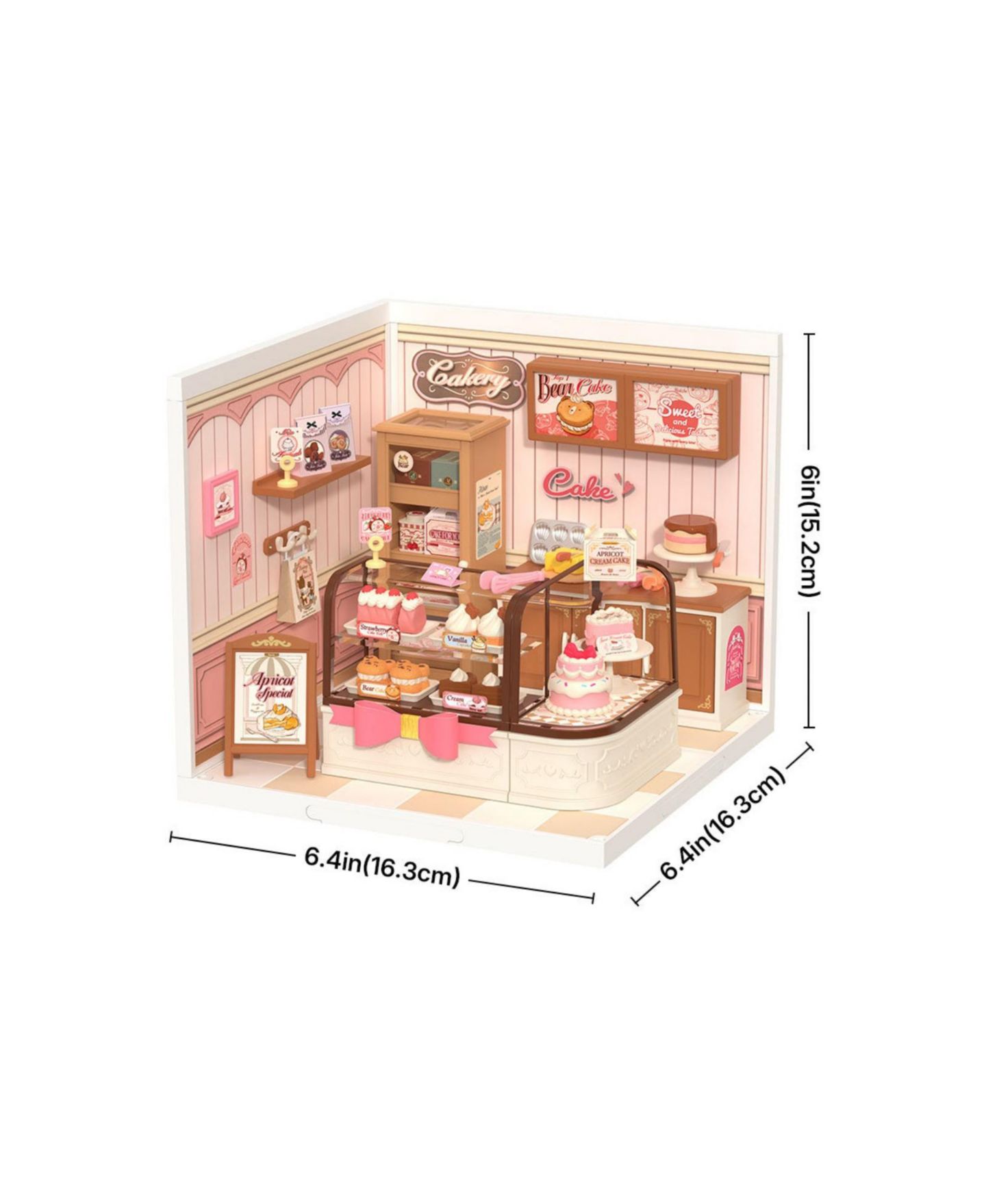 Детские аксессуары для кукол Robotime Super Creator Series Tasty Cake Shop Miniature 115-Piece Dollhouse Kit, Ages 14+ — фото 2
