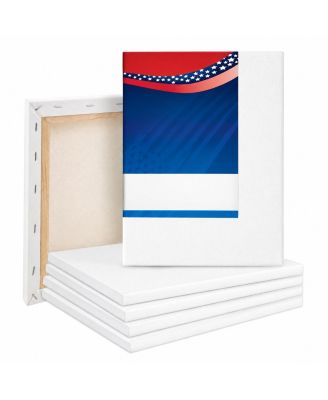 6 Pack Stretched Cotton Artist Canvases 3/4 Inch Profile Multi Use Painting Surfaces