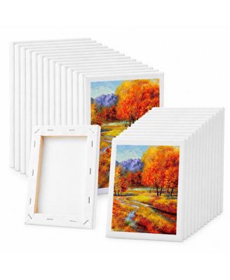 Multi Pack Stretched Primed Canvases for Painting Blank Art Boards for Artists
