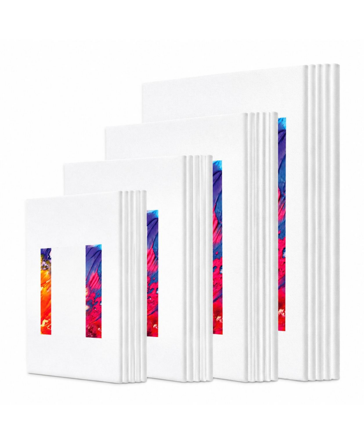 Lowking 32 pack Mixed Bulk Primed Canvas Art Supplies for All Artists 