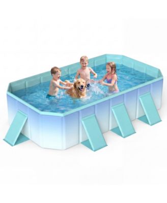 Non-Inflatable Portable Above Ground Swimming Pool with 8 Support Panels