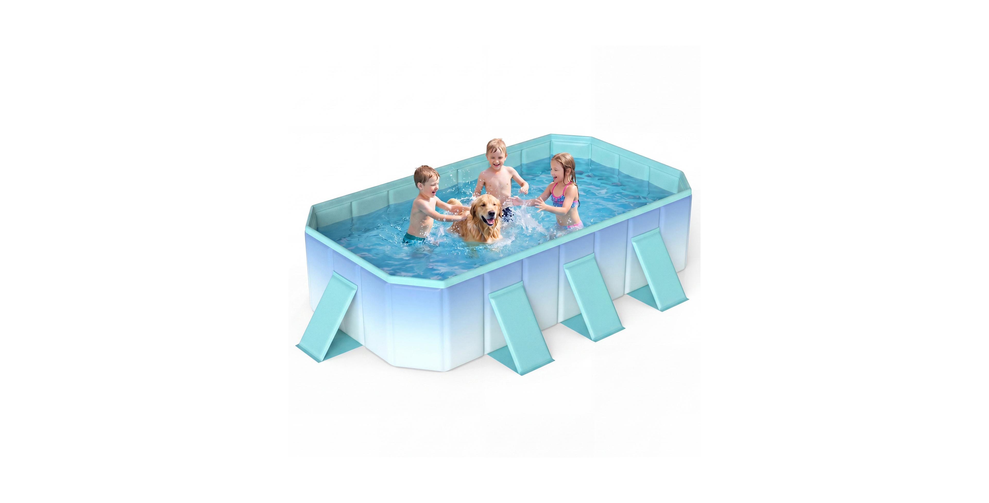 Sugift Non-Inflatable Portable Above Ground Swimming Pool with 8 Support Panels