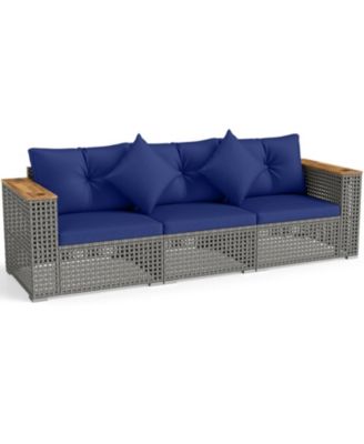 Modular Wicker Patio Sectional with Two Corner Sofas