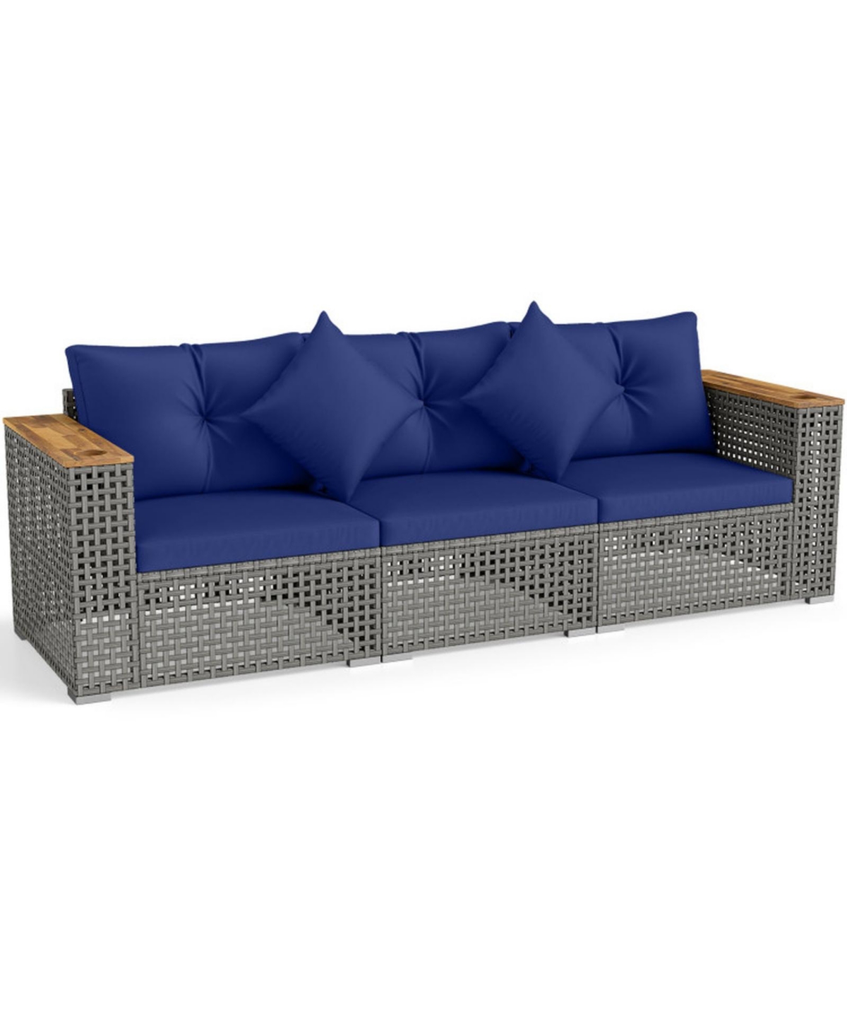 Gouun Modular Wicker Patio Sectional with Two Corner Sofas