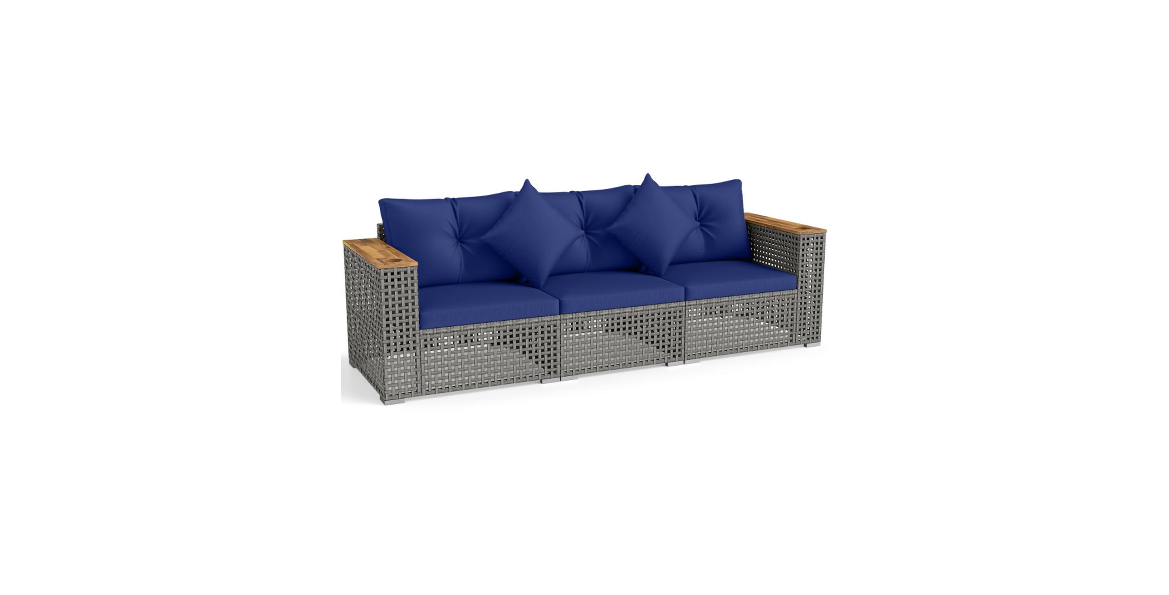 Gouun Modular Wicker Patio Sectional with Two Corner Sofas