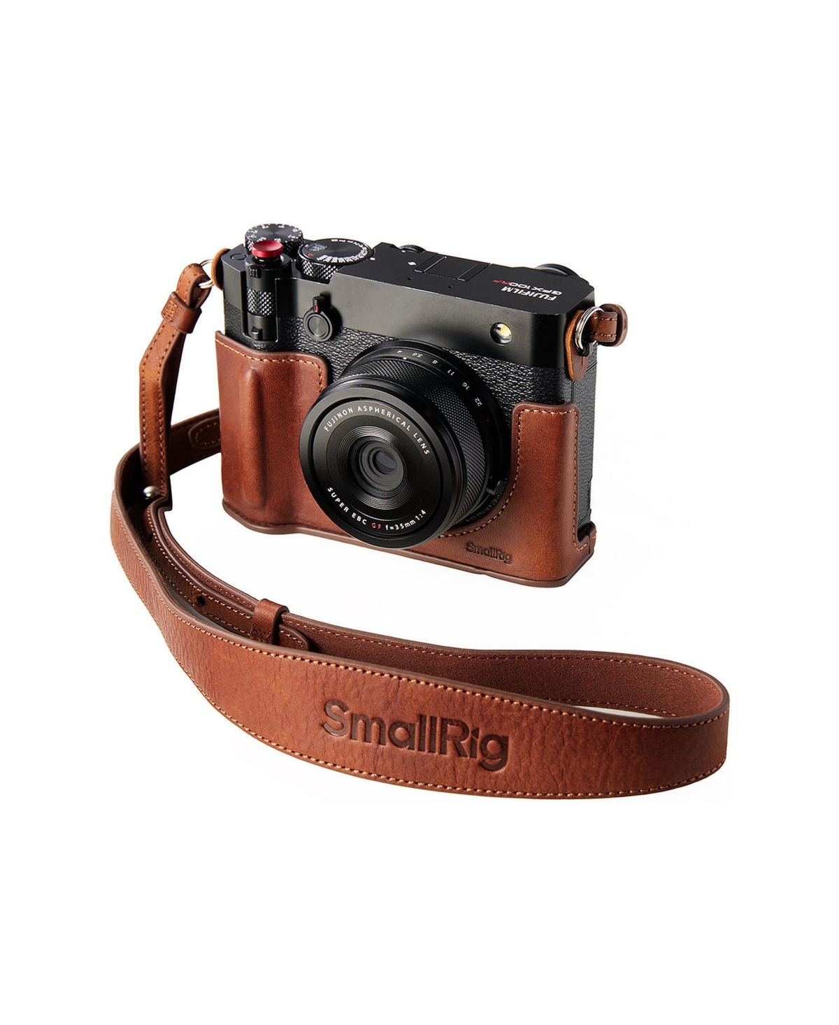 SmallRig 5268 Leather Dual-Sided Grip Half Camera Case for Fujifilm GFX100RF - Brown