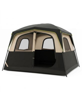 6-Person Family Cabin Tent Featuring Top Rainfly Cover