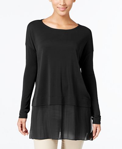 Eileen Fisher Silk Boat-Neck Tunic, A Macy's Exclusive