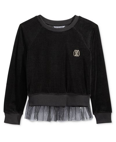 Sean John Tulle-Trim Velour Top, Big Girls (7-16)