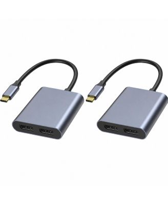 USB-C to Dual DisplayPort Splitter 4K at 120Hz Adapter for Thunderbolt 3/4 Laptops