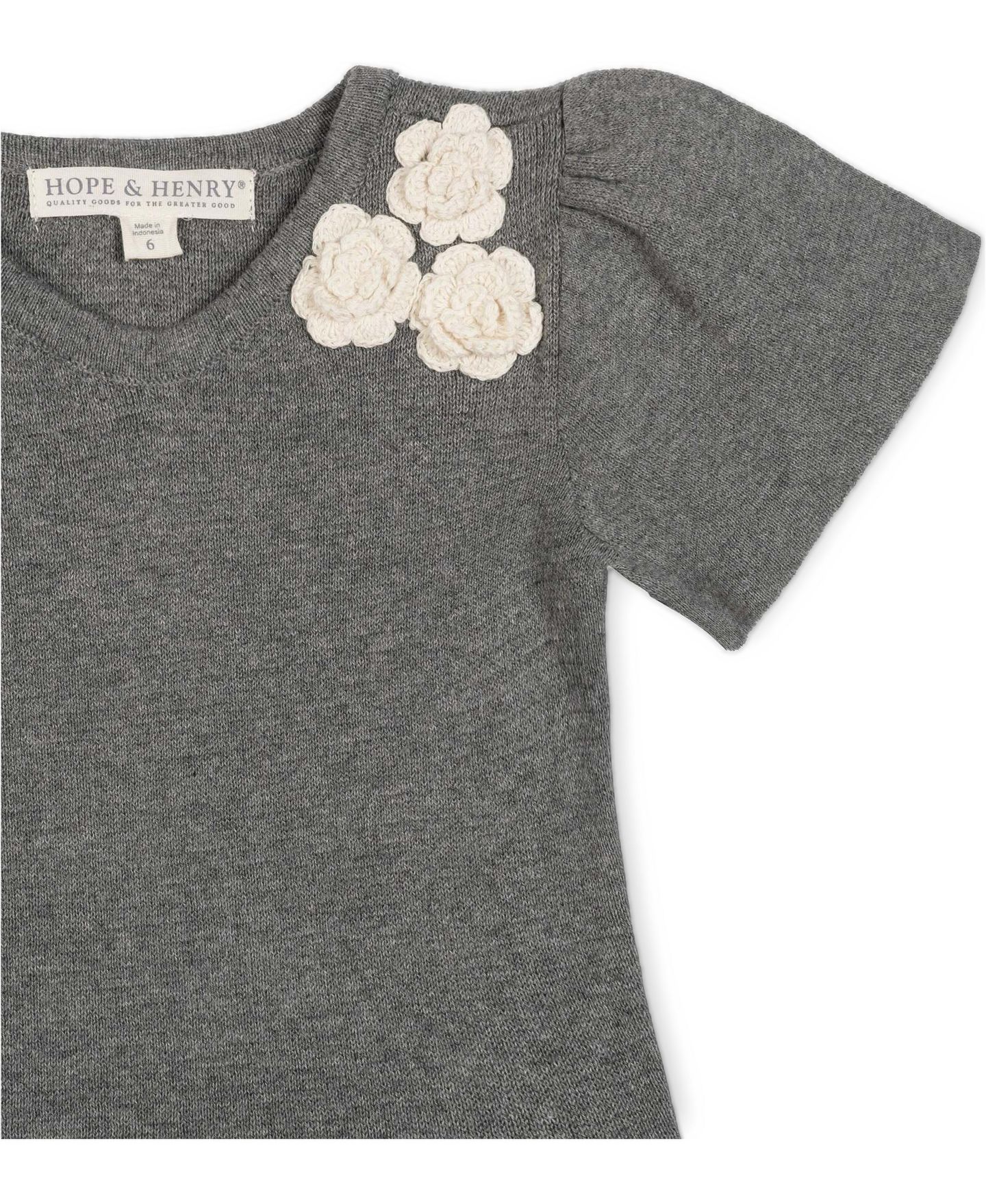 Платье Hope & Henry Organic Cotton Pleated Sweater Dress для девочек-малышей, цвет: Тёмный серый меланжевый — фото 3