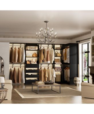 11FT Corner Closet Organizer Set with 11-Shelves and 6-Hanging Rods, Closet System Set