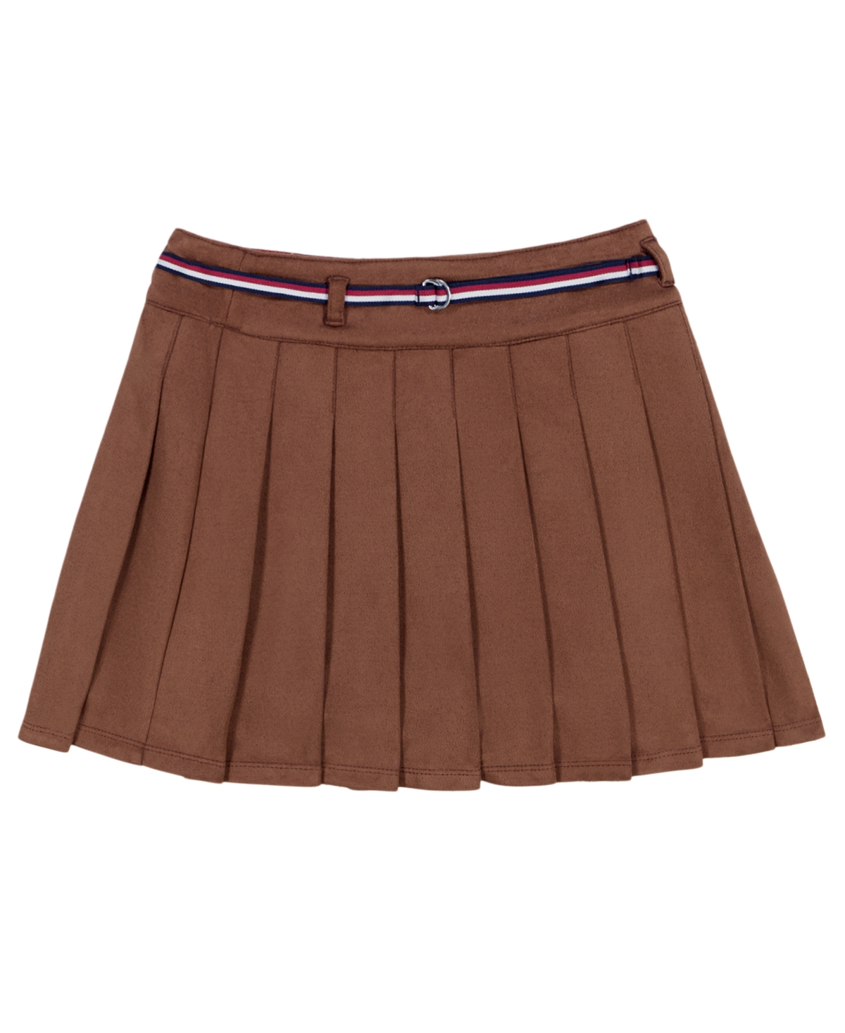 Tommy Hilfiger Girls' 7-16 Pleated Belted Cotton-Blend Skirt