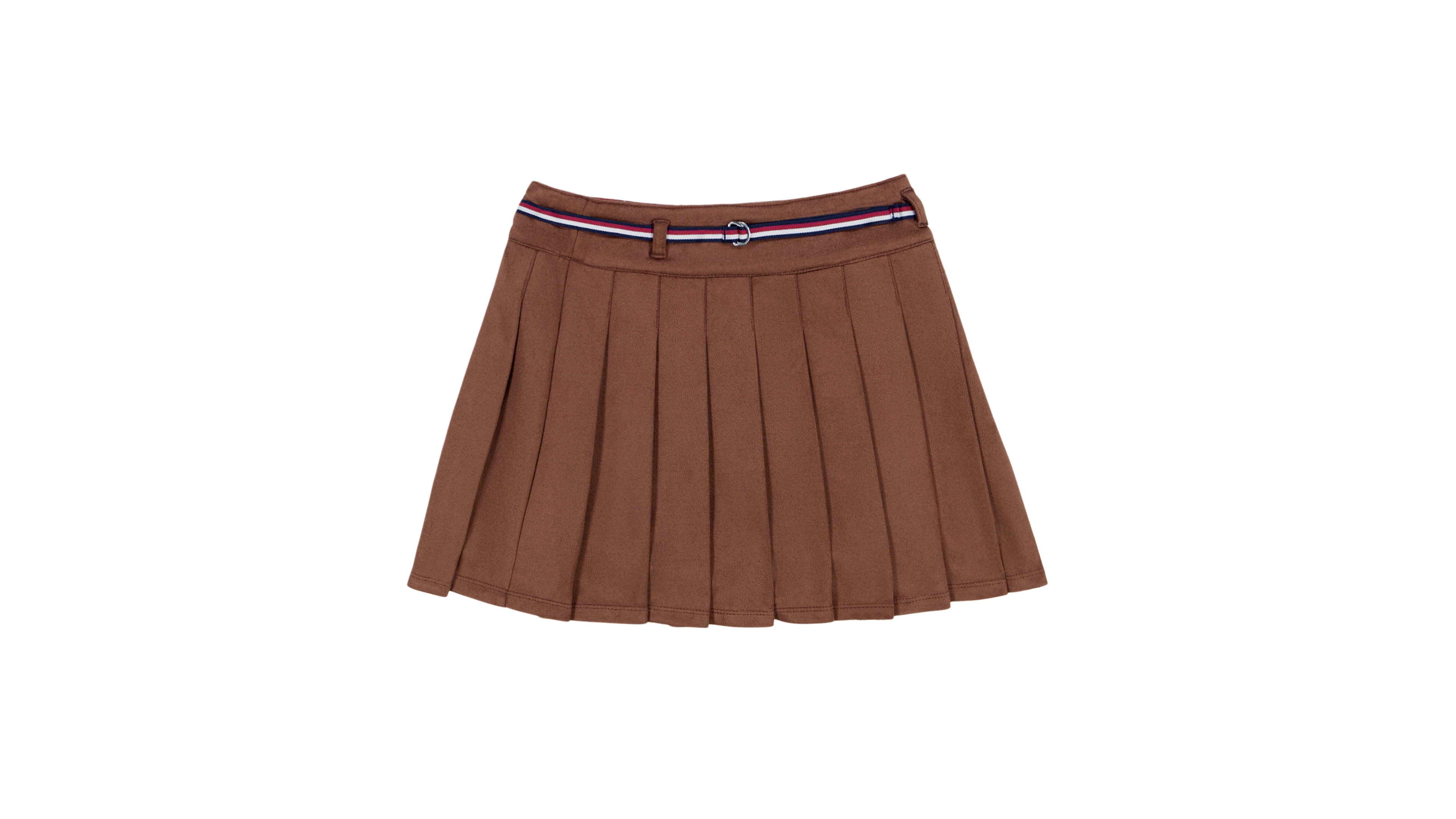 Tommy Hilfiger Girls' 7-16 Pleated Belted Cotton-Blend Skirt