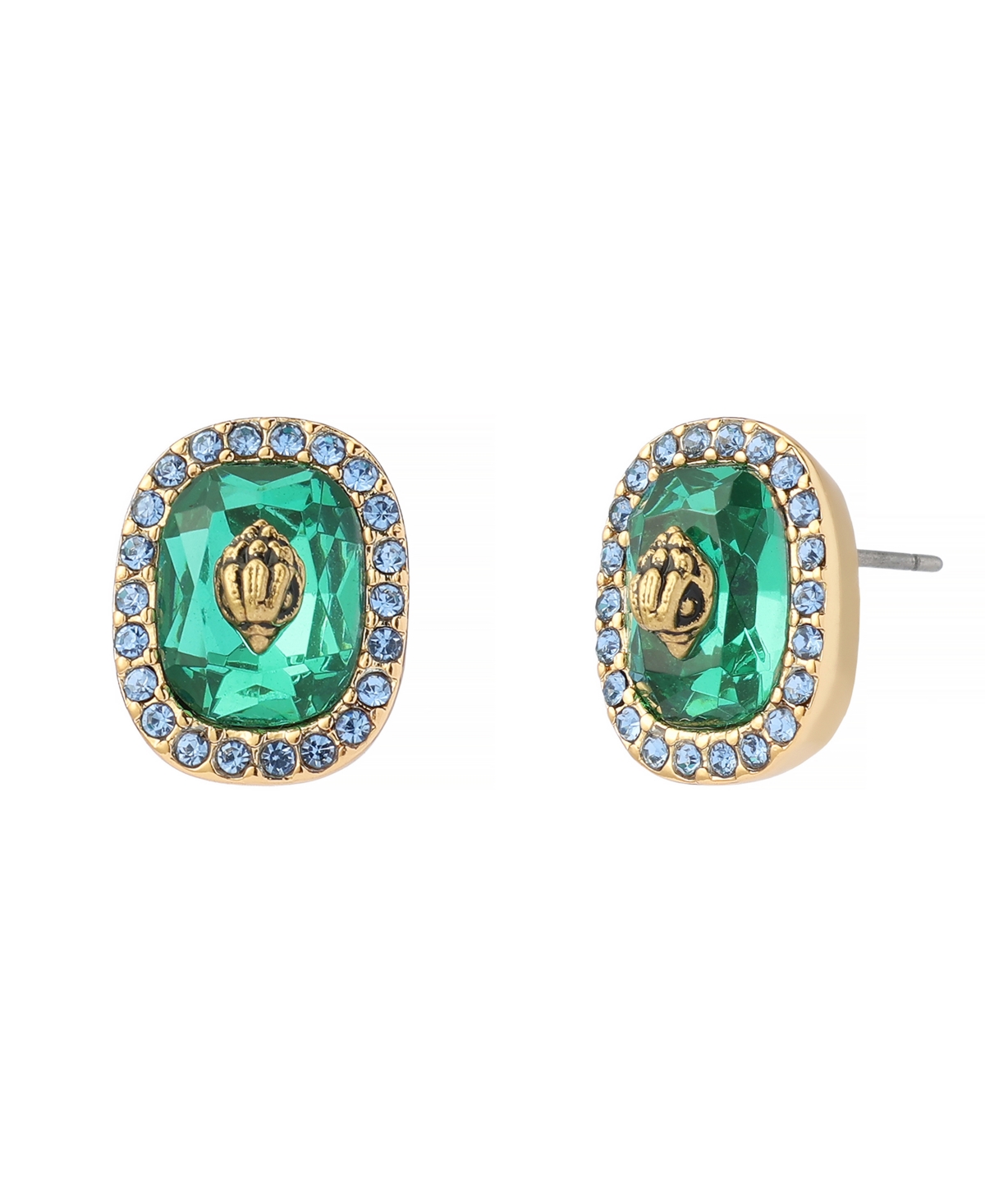 Kurt Geiger London Gold-Tone Glass Crystal Eagle Square Stud Earrings