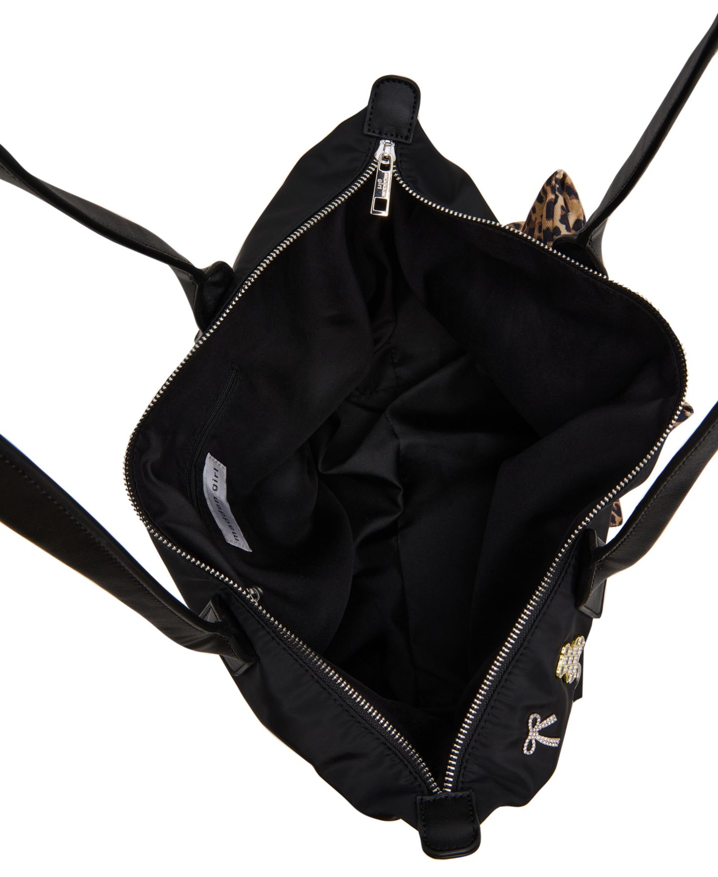 Женская сумка Madden Girl Large Nylon Removable Bow Charm Tote, цвет: Чёрный — фото 4