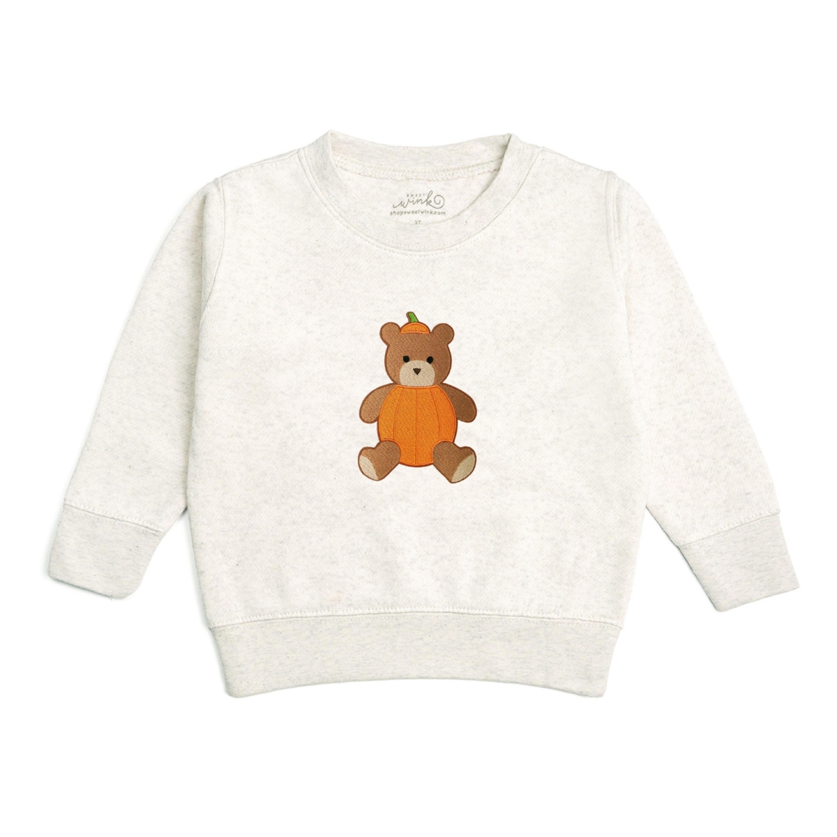 Sweet Wink Baby Boys' Pumpkin Teddy Bear Patch Crewneck Sweatshirt
