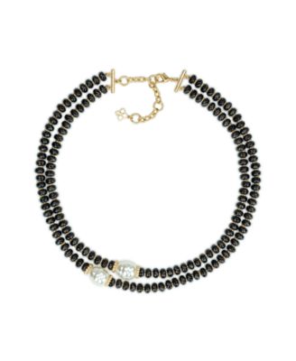 Imitation Pearl Layered Double Strand Necklace