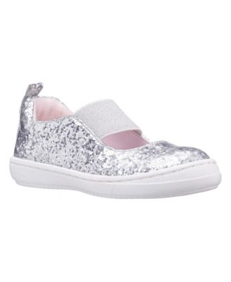 ADEY Toddler Girl Silver Coated Glitter Mary Jane