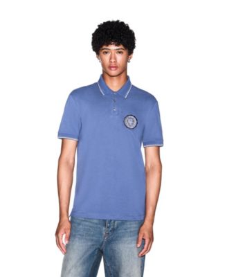 Men's Cotton Pique Slim-Fit Collegiate Badge Polo Shirt