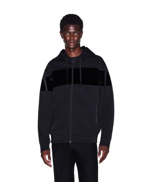 Мужское худи A|X Armani Exchange Colorblock Full-Zip, цвет: Чёрный