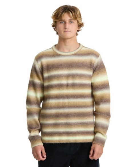 Мужской свитер Quiksilver Gradient Stripe Crewneck, цвет: Тёмный земляной